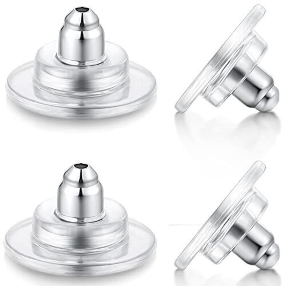 5658 925 Sterling Silver Locking Earring Backs for Diamond Studs 18K Gold